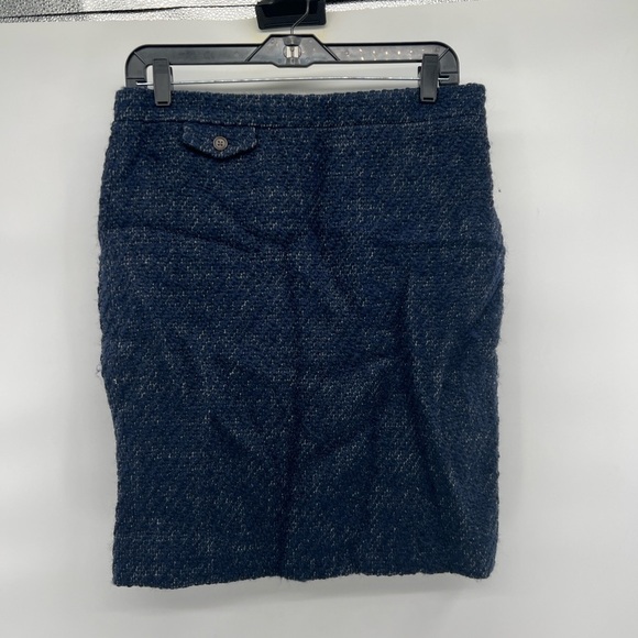J. Crew the pencil lined skirt blue wool blend size 6 boucle - Picture 1 of 7